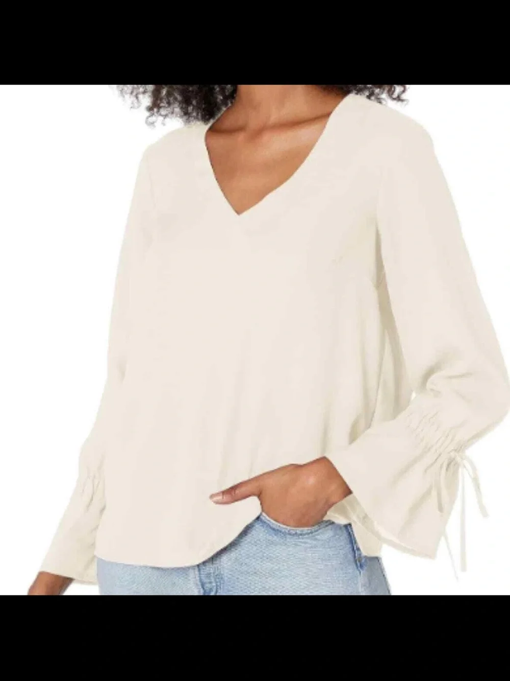 J. Crew ivory Bow-Sleeve blouse size 12
